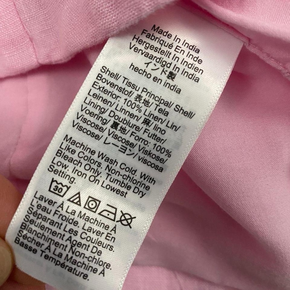 J. Crew Light Pink linen button front vest - Picture 3 of 3